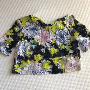 French Connection Colorful Lace Crop Top